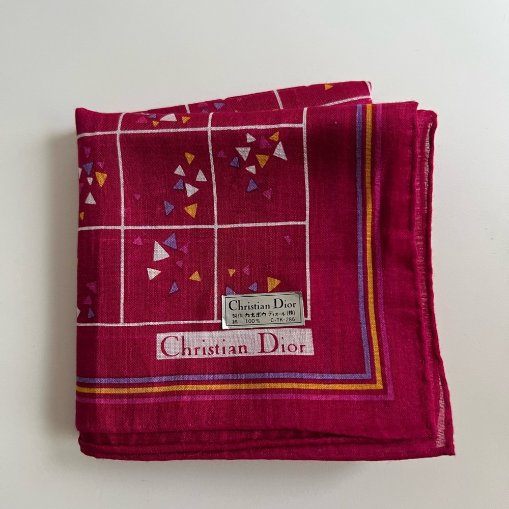 Christian Dior Red Silk Scarf